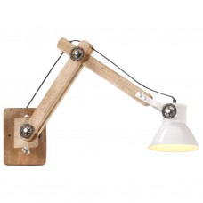 Sienas lampa, industriāls stils, balta, apaļa, e27