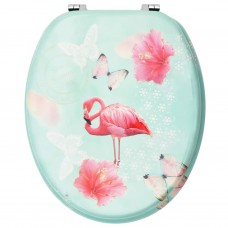 Tualetes poda sēdeklis ar vāku, mdf, flamingo dizains