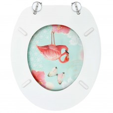 Tualetes poda sēdeklis ar vāku, mdf, flamingo dizains