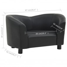 Suņu dīvāns, melns, 67x41x39 cm, mākslīgā āda