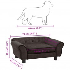Dīvāns suņiem, brūns, 72x45x30 cm, plīšs