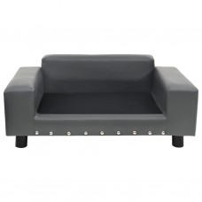 Suņu dīvāns, pelēks, 81x43x31 cm, plīšs, mākslīgā āda