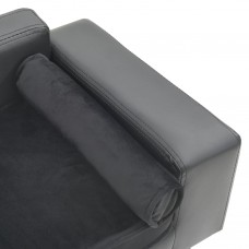 Suņu dīvāns, pelēks, 81x43x31 cm, plīšs, mākslīgā āda