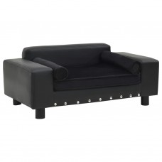Suņu dīvāns, melns, 81x43x31 cm, plīšs, mākslīgā āda