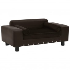 Suņu dīvāns, brūns, 81x43x31 cm, plīšs, mākslīgā āda