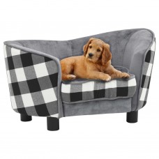 Dīvāns suņiem, pelēks, 68x38x38 cm, plīšs