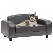Suņu dīvāns, pelēks, 80x50x40 cm, mākslīgā āda