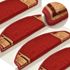 Kāpņu paklāji, 15 gab., pašlīmējoši, 65x21x4 cm, sarkani