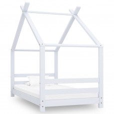 Bērnu gultas rāmis, balts, priedes masīvkoks, 80x160 cm