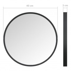 Sienas spogulis, melns, 40 cm