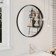 Sienas spogulis, melns, 60 cm