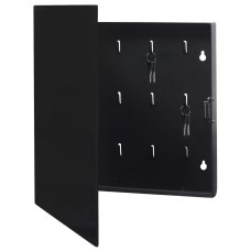 Atslēgu skapītis ar magnētisku tāfeli, melns, 35x35x5,5 cm