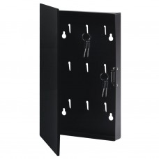 Atslēgu skapītis ar magnētisku tāfeli, melns, 30x20x5,5 cm