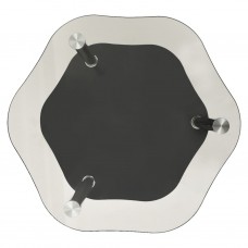 2 līmeņu galdiņš, 38x38x50cm, caurspīdīgs, melns, rūdīts stikls