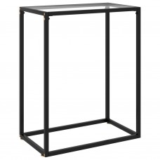 Konsoles galdiņš, 60x35x75 cm, rūdīts stikls, caurspīdīgs