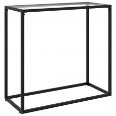 Konsoles galdiņš, 80x35x75 cm, rūdīts stikls, caurspīdīgs