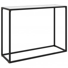 Konsoles galdiņš, balts, 100x35x75 cm, rūdīts stikls