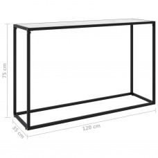Konsoles galdiņš, balts, 120x35x75 cm, rūdīts stikls