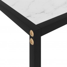 Konsoles galdiņš, balts, 60x35x75 cm, rūdīts stikls