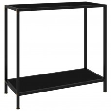 Konsoles galdiņš, melns, 80x35x75 cm, rūdīts stikls