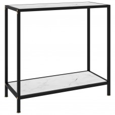 Konsoles galdiņš, balts, 80x35x75 cm, rūdīts stikls