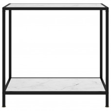 Konsoles galdiņš, balts, 80x35x75 cm, rūdīts stikls