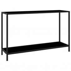Konsoles galdiņš, melns, 120x35x75 cm, rūdīts stikls