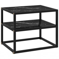 Konsoles galdiņš, melns, 50x40x40 cm, rūdīts stikls