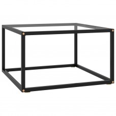 Kafijas galdiņš, melns, 60x60x35 cm, rūdīts stikls