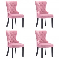 virtuves krēsli, 4 gab., rozā samts