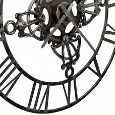 321457 wall clock silver 78 cm metal