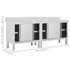 Darba galdi ar bīdāmām durvīm, 2 gb., 200x50x(95-97)cm, tērauds