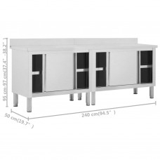 Darba galdi ar bīdāmām durvīm, 2 gb., 240x50x(95-97)cm, tērauds