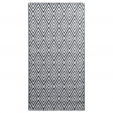 Āra paklājs, 160x230 cm, balts un melns pp