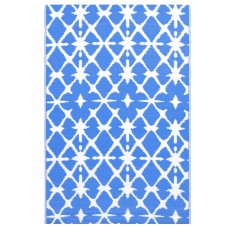 Āra paklājs, 120x180 cm, zils un balts pp