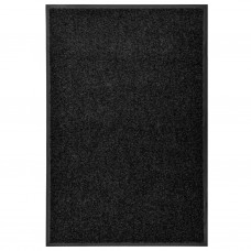 Durvju paklājs, mazgājams, melns, 60x90 cm