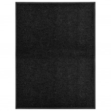 Durvju paklājs, mazgājams, melns, 90x120 cm