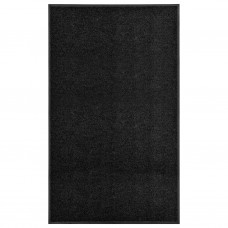 Durvju paklājs, mazgājams, melns, 90x150 cm