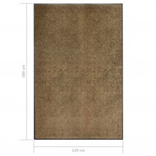 Durvju paklājs, mazgājams, brūns, 120x180 cm