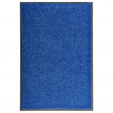 Durvju paklājs, mazgājams, zils, 60x90 cm