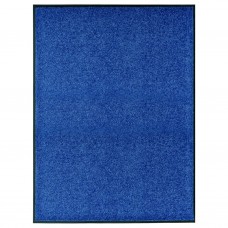 Durvju paklājs, mazgājams, zils, 90x120 cm