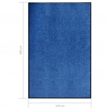 Durvju paklājs, mazgājams, zils, 120x180 cm