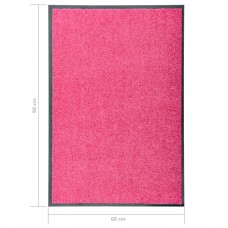 Durvju paklājs, mazgājams, rozā, 60x90 cm