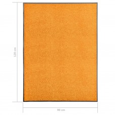 Durvju paklājs, mazgājams, oranžs, 90x120 cm