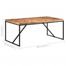 Virtuves galds, 180x90x76 cm, akācijas un mango masīvkoks