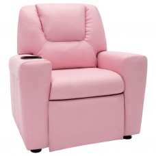 Bērnu atpūtas krēsls, atgāžams, rozā mākslīgā āda