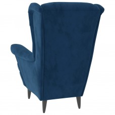 Atpūtas krēsls, zils samts