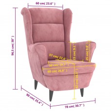 Atpūtas krēsls, rozā samts