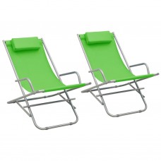 Atpūtas krēsli, 2 gab., zaļi, tērauds