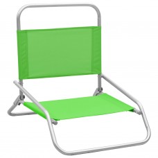Salokāmi pludmales krēsli, 2 gab., zaļš audums